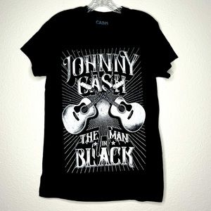 Johnny‎ Cash Man in Black Dual Guitars T Shirt Size Small NWT